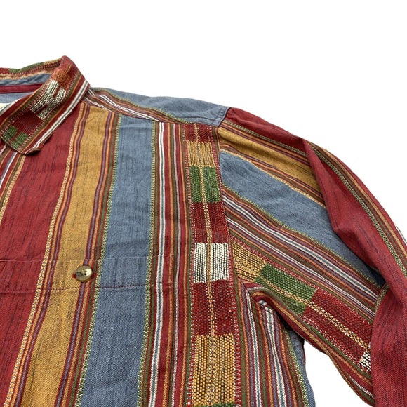Vintage Territory Ahead Shirt Mens XX Large Woven Southwest Native Texture - Picture 9 of 10